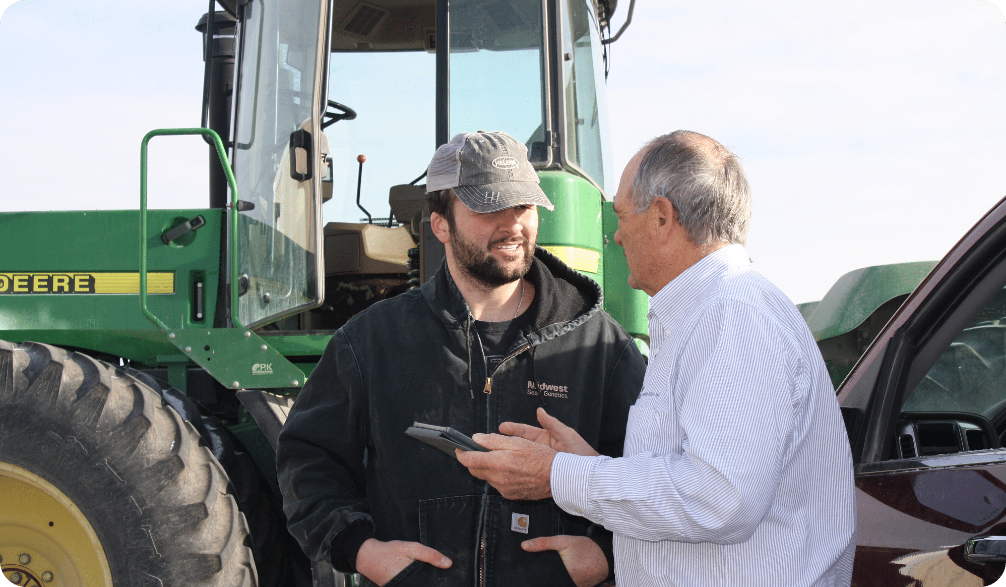 Farmer Talking to Rep